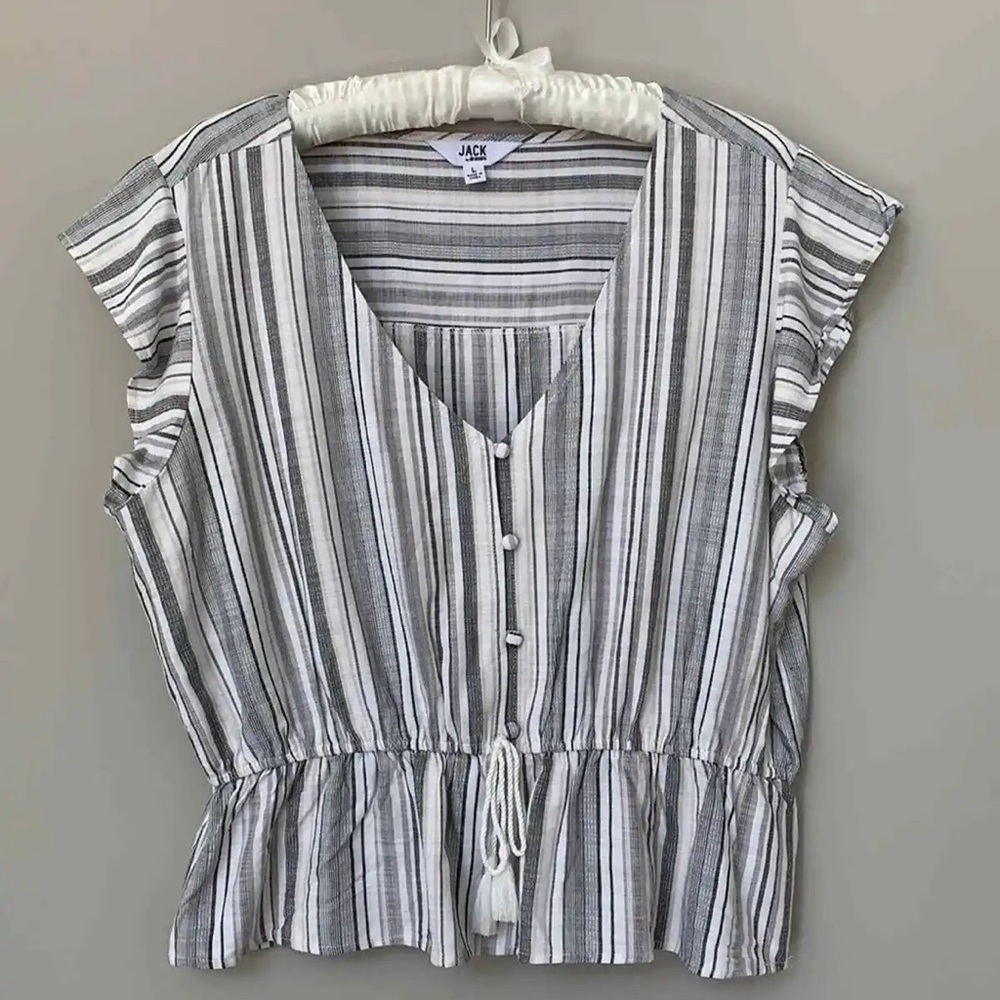 Striped grey and white tank top